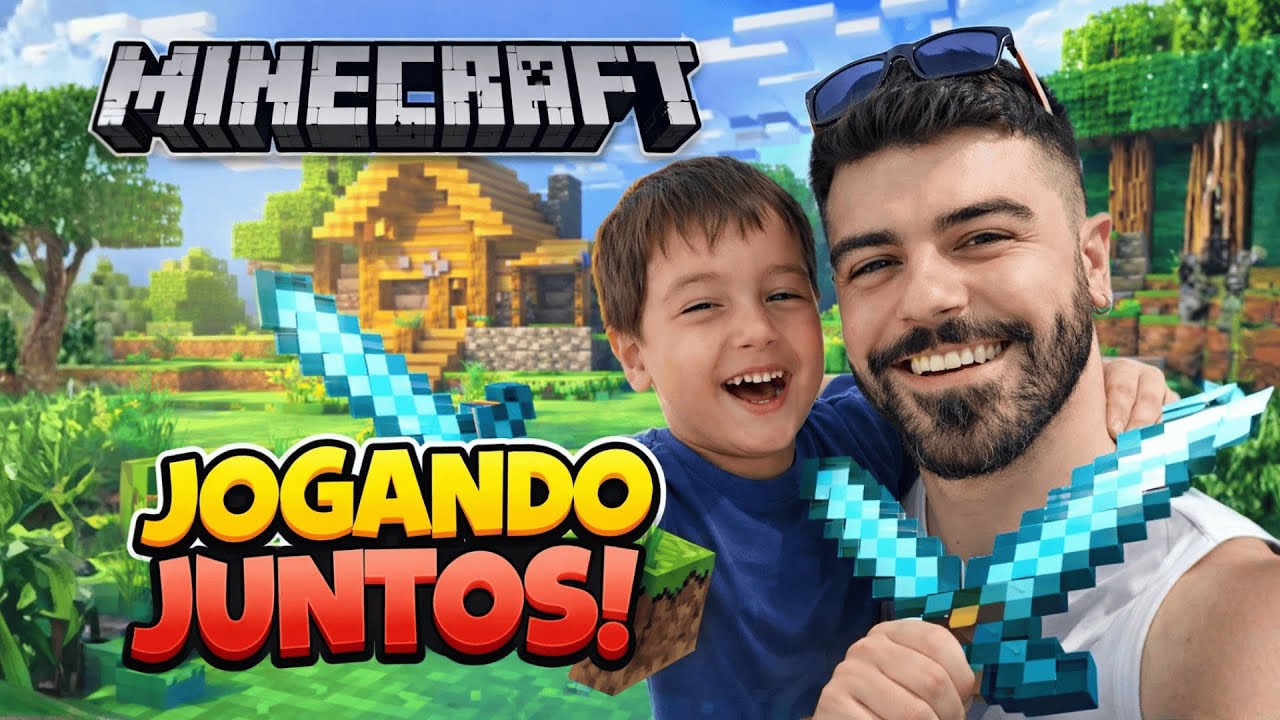 Construindo a CASA com meu filho: nosso mundo começou de verdade! | Minecraft