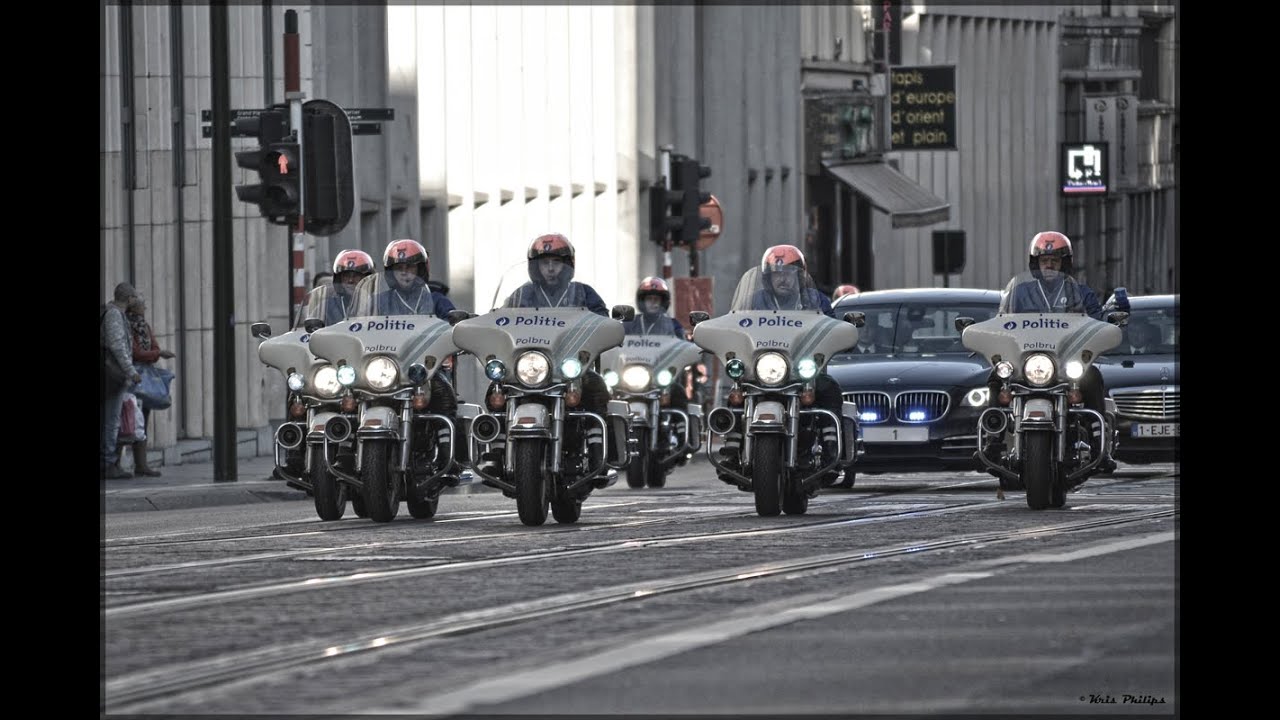 [Harley Davidson Police Motorcycles] Escorte Koning Filip - Motorcade King Filip of Belgium