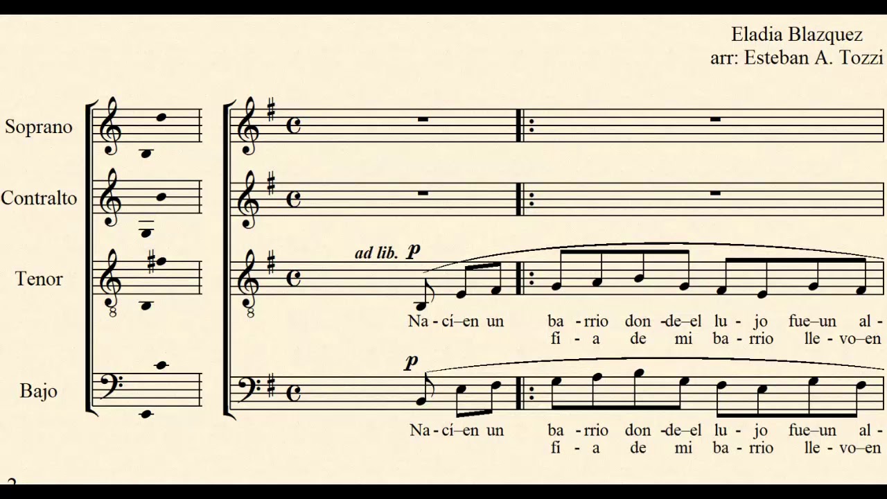 "Corazón al Sur" (tango canción) -Eladia Blazquez- Arr. CORO (SATB+solos) a cappella: Esteban Tozzi