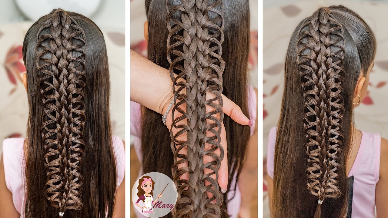 Hermosa Trenza Doble Con Medios Aros Cruzados