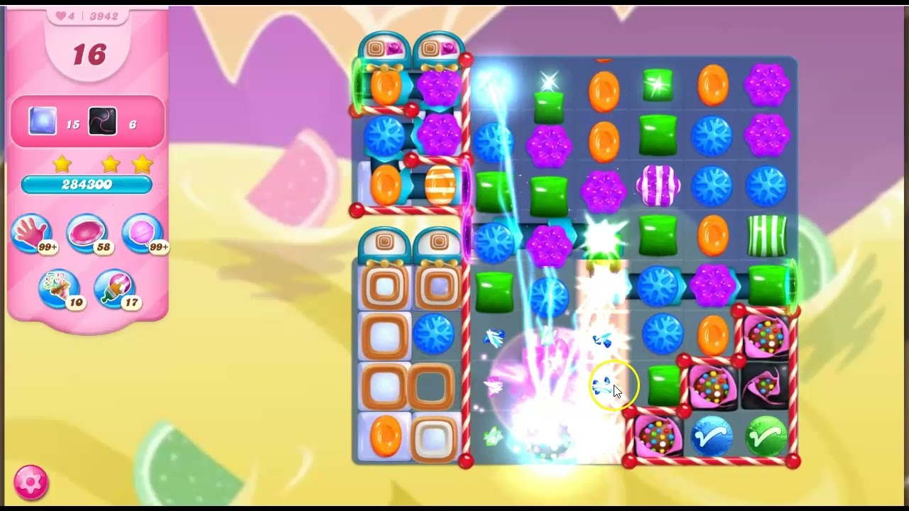 Candy Crush Level 3942 Talkthrough, 27 Moves 0 Boosters