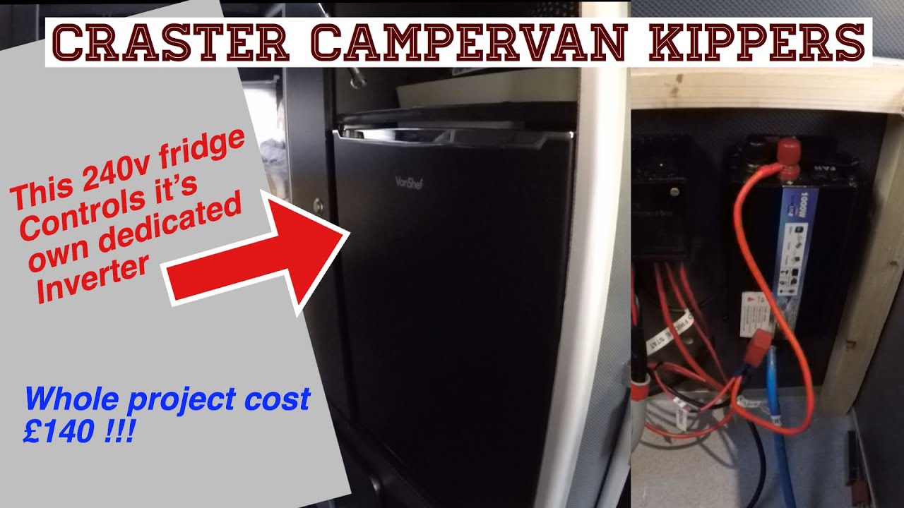 Campervan installation of a domestic 240v fridge with ZERO draw from batteries when down to temp