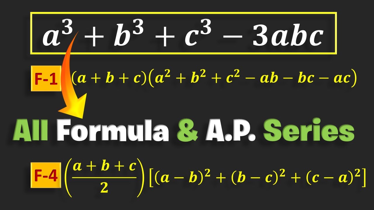 ✨ algebra formula a3+b3+c3 -3abc | Master Algebraic Identities & Factorization for SSC CGL & Bank
