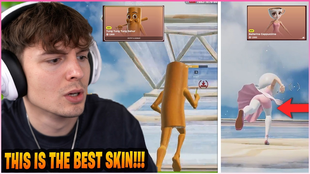 CLIX Reacts & USES *NEW* BRAINROT SKINS: TUNG TUNG TUNG SAHUR & BALLERINA CAPPUCCIANA!