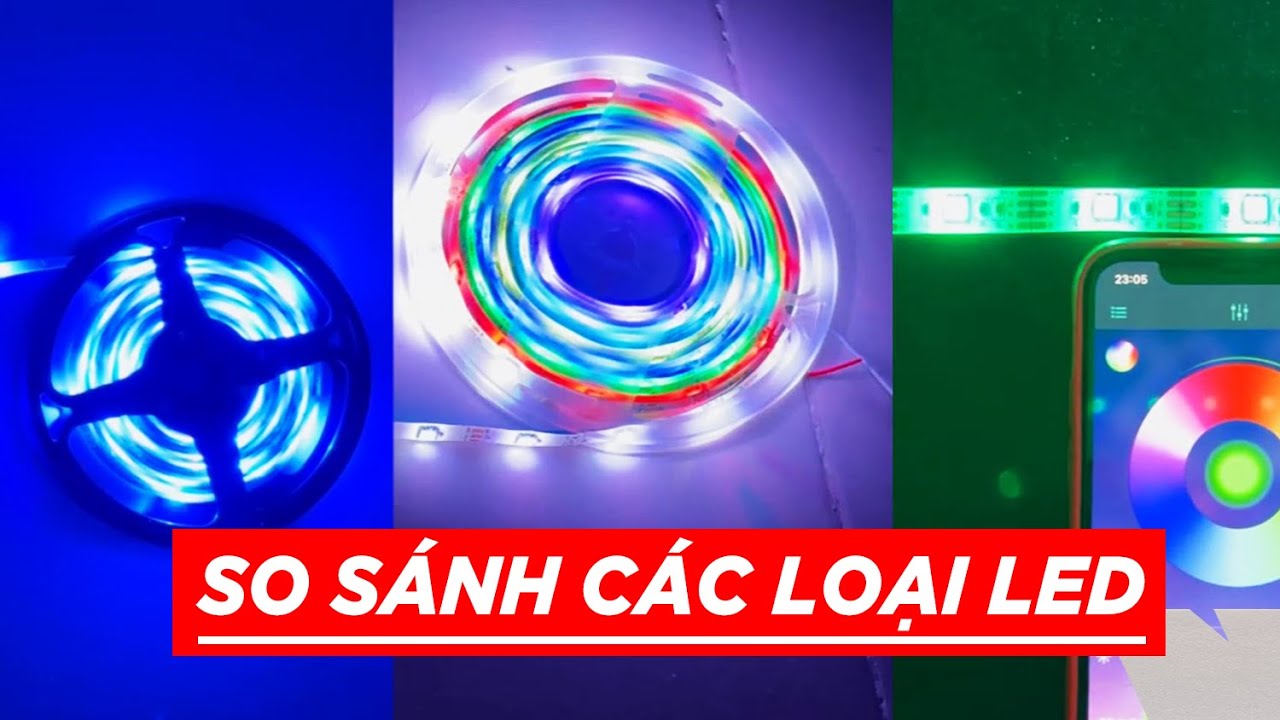 Phân biệt các loại đèn led dây RGB decor phòng hot nhất 2023, tiktok - Led 2835, Led 5050, Led Argb