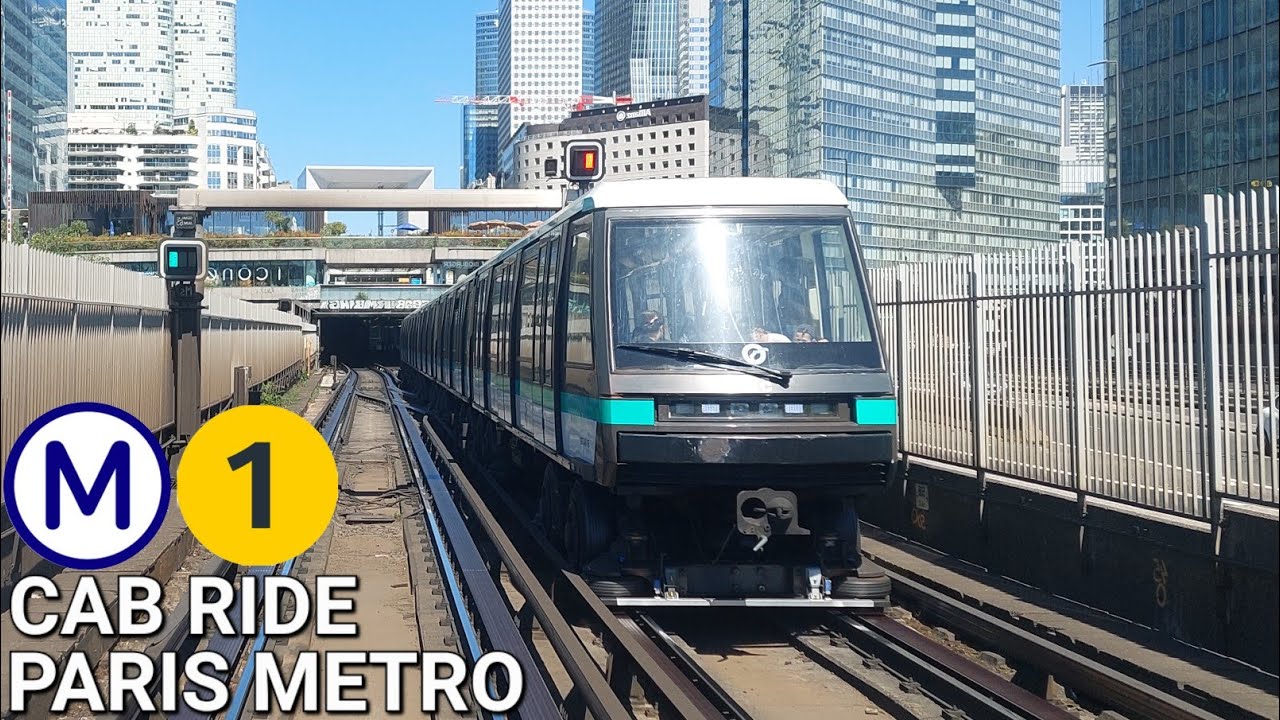 🇨🇵 (Cab ride) line 1 Paris Metro from Concorde to La Defénse (2022)