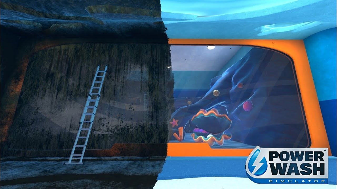 Powerwashing Grime From Aquarium & Sub In Free DLC ~ Powerwash Simulator