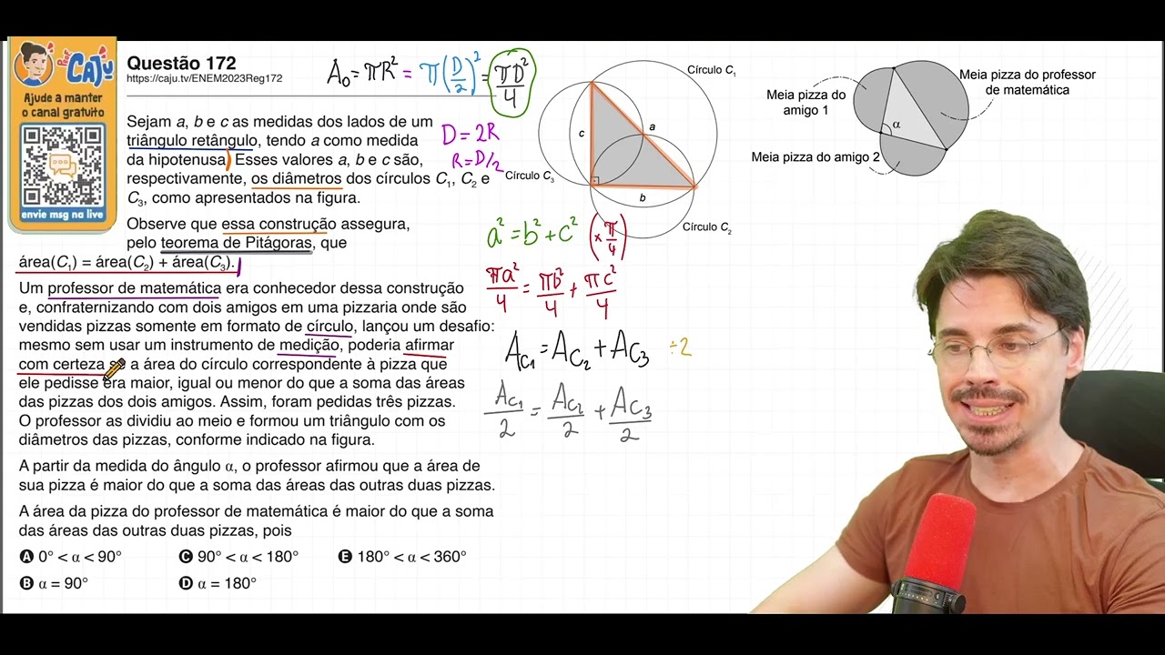 [ENEM 2023] 172 📘 GEOMETRIA PLANA Sejam a, b e c as medidas dos lados de um tri&acirc;ngulo ret&acirc;ngulo,