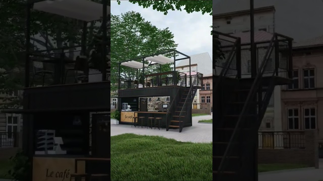Cafe Container Design 3D Model 