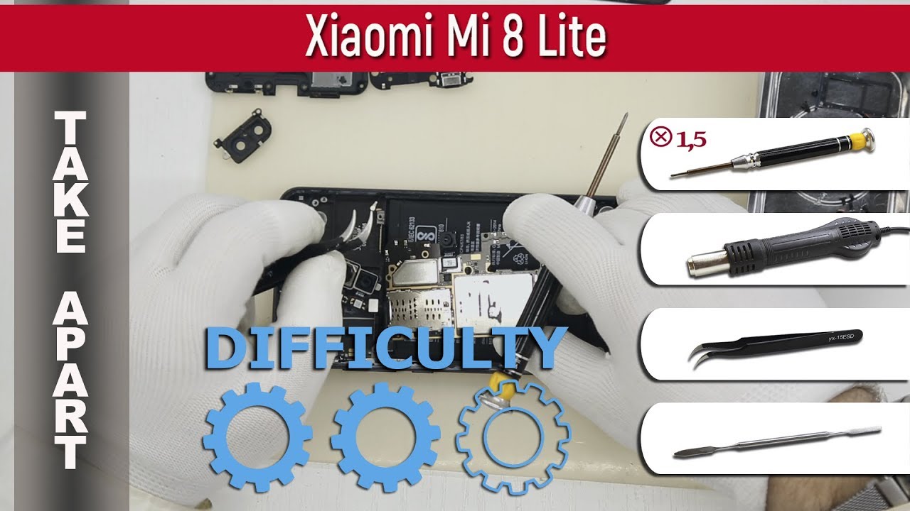 Как разобрать 📱 Xiaomi Mi 8 Lite (M1808D2TG) Разборка и ремонт