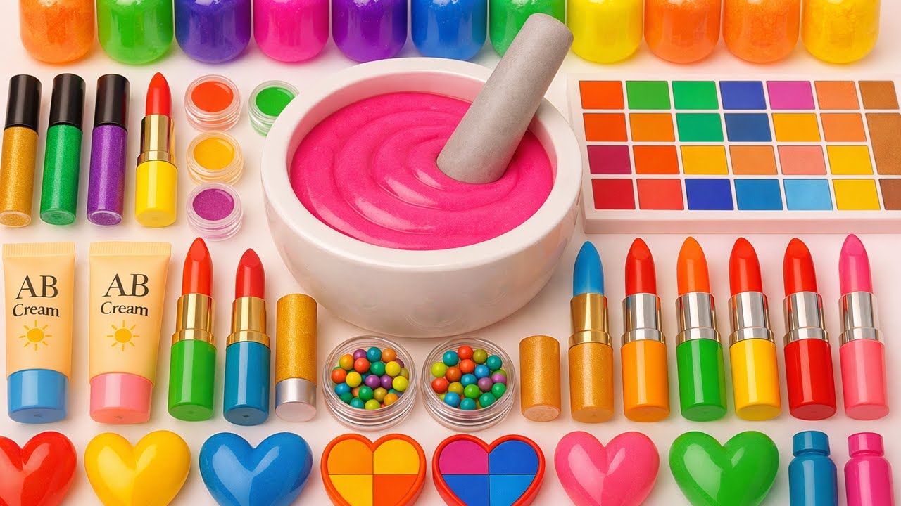 🔴LIVE | Satisfying Slime ASMR Video | DIY How To Make Coloring Slime Mixing Glitters Rainbow Makeup