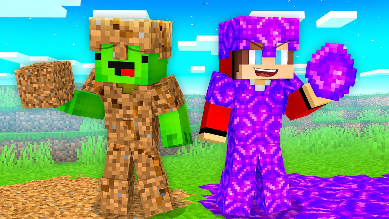 Броня Майки DIRT против брони JJ PORTAL: битва на выживание в Minecraft — Maizen