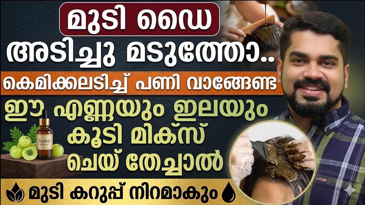 മുടിയിൽ കെമിക്കലടിച്ചു പണി വാങ്ങേണ്ട മുടി കറുപ്പ് നിറമാകാം ഈ എണ്ണയും ഇലയും മിക്സ് ചെയ്ത തേച്ചാൽ മതി