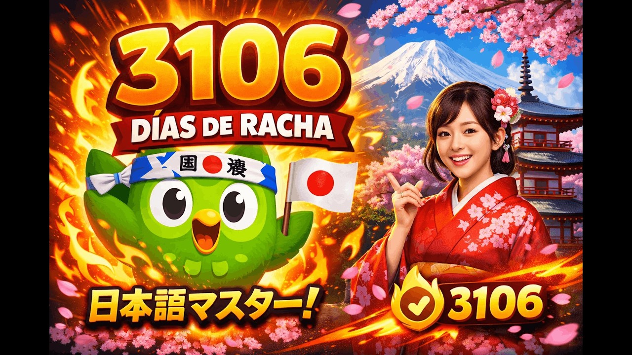 3106 Días de Racha - Duolingo - Japonés