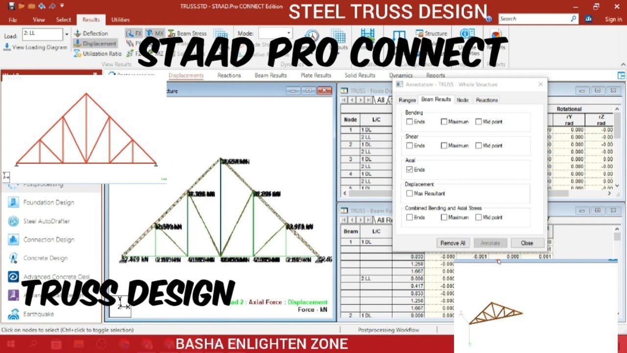 TRUSS  STAAD PRO CONNECT II by G.MAHABOOB BASHA II