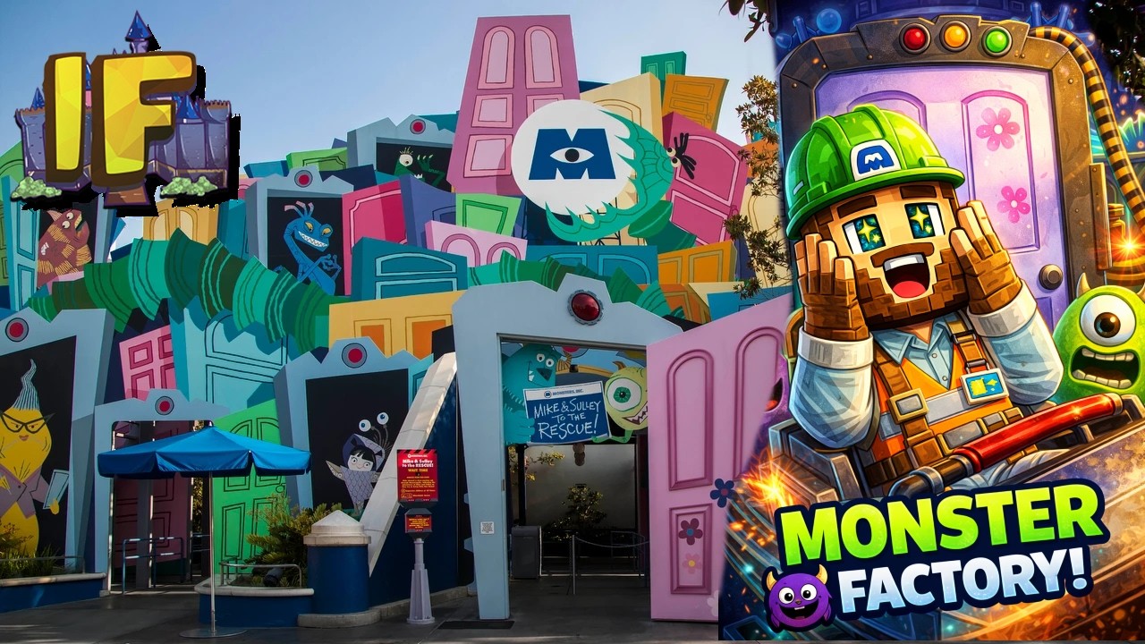 Monsters Inc Ride in Minecraft?! 👾 Door Factory Adventure – ImagineFun