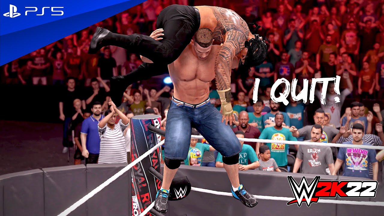 WWE 2K22 - John Cena vs. Roman Reigns - I Quit Match For The WWE Championship | PS5™ [4K60]