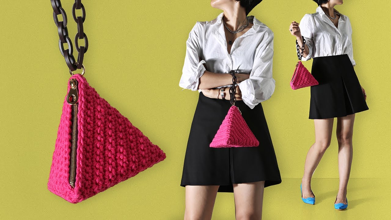 [리뉴얼 버전] 코바늘 가방 트라이앵글 미니백 뜨기 / Crochet Mini Bag Pattern