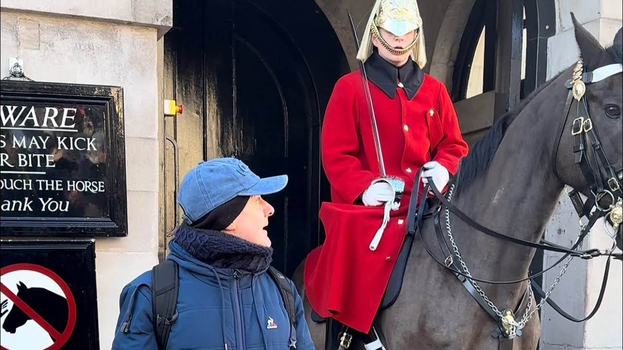Guard confronted him - outside the box please.