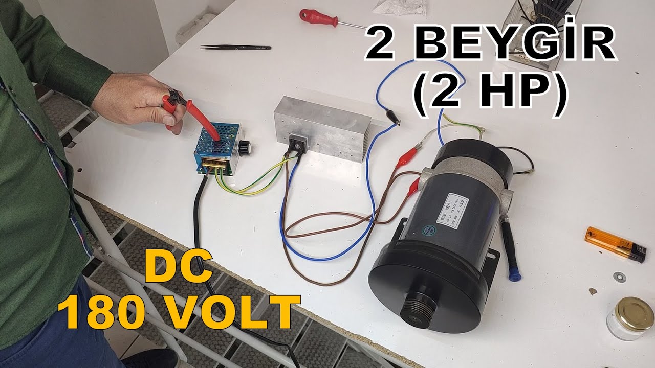 2 Beygir Gücünde DC 180 Voltluk Koşu Bandı Motorunu Harici Hız Ayarlı Çalıştırma