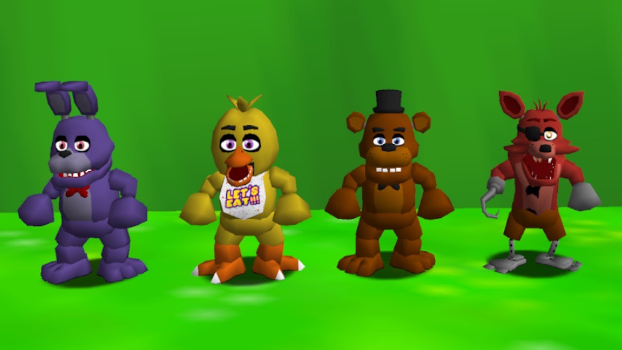 Freddy Fazbear, Bonnie, Chica and Foxy in Mario 64 - Full Game 100% Walkthrough