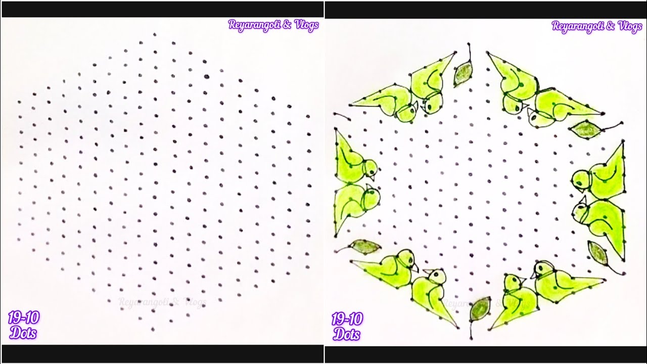 19-10 Dots today's new trending special muggu🌹 Easykolams🌹Easy &  Beautiful rangoli @Reyarangoli 