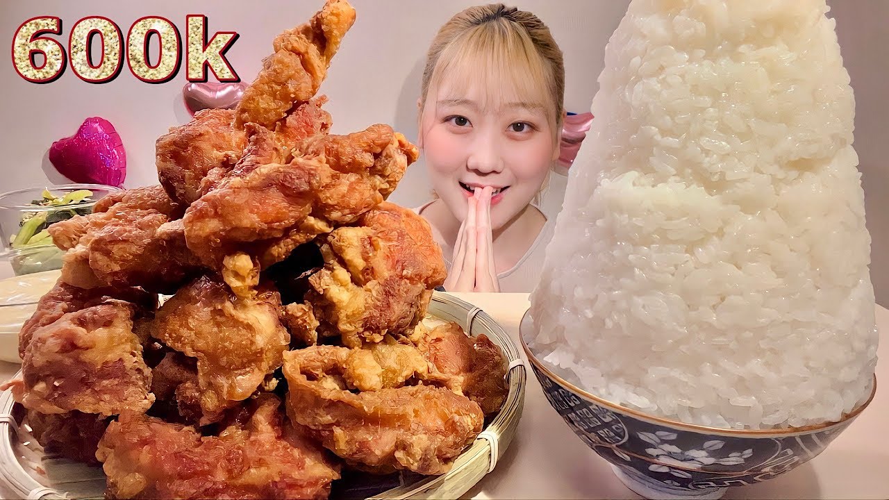 ASMR Жареная курочка【русские субтитры】【Mukbang/ Eating Sounds】