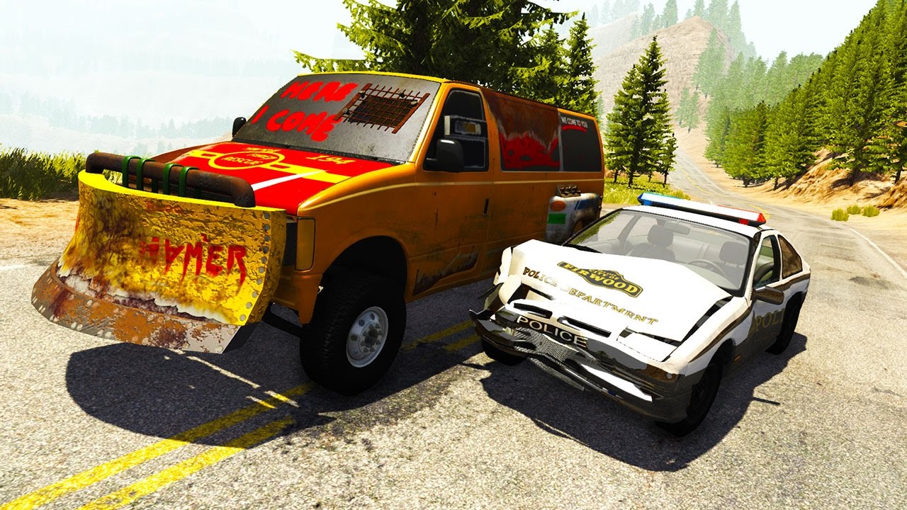 INSANE MOUNTAIN CHASES! - BeamNG Drive Mountain Police Chases and APC Chase