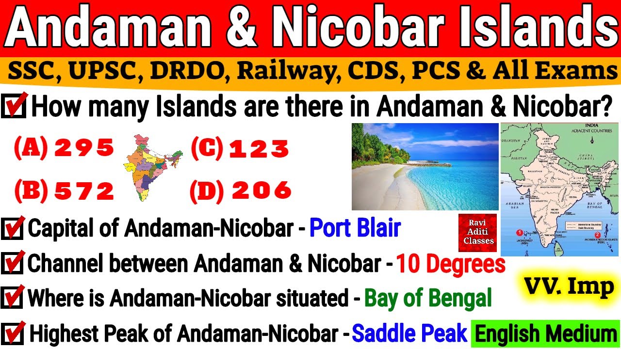 Andaman and Nicobar Islands (Indian Geography) | Gk Questions in English | UPSC, SSC, CDS, RAilway