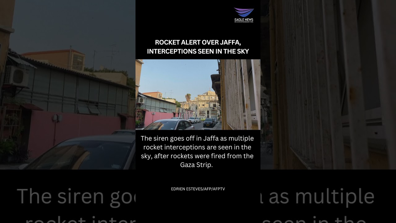 Rocket alert over Jaffa, interceptions seen in the sky