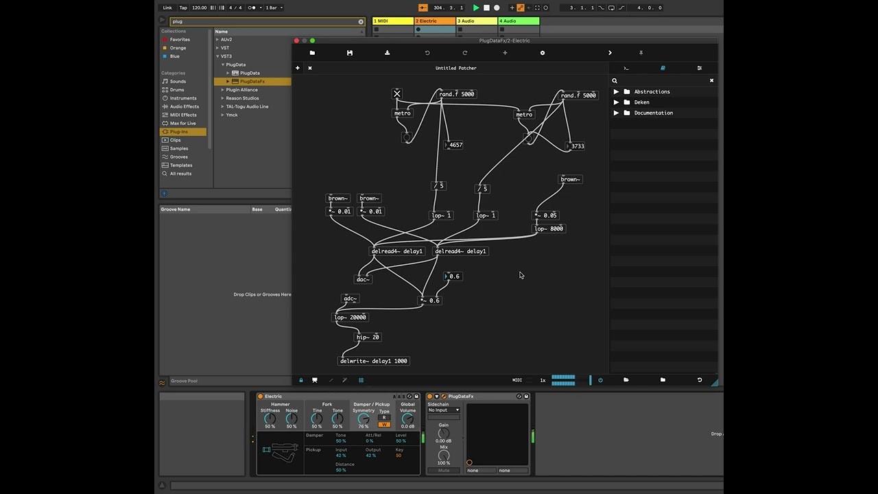 Making a simple noisy delay effect in Ableton Live using PlugData (puredata as a VST plugin)