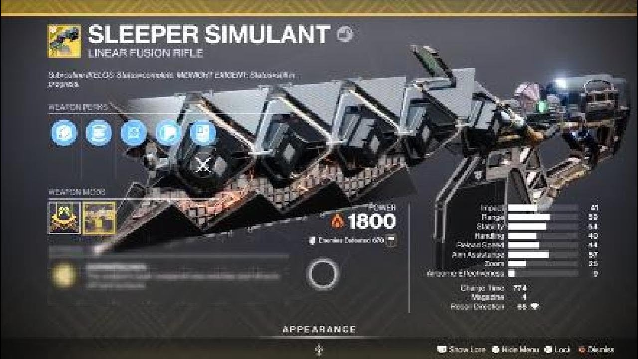 Sleeper Simulant Exotic Weapon & Catalyst &ndash; Destiny 2