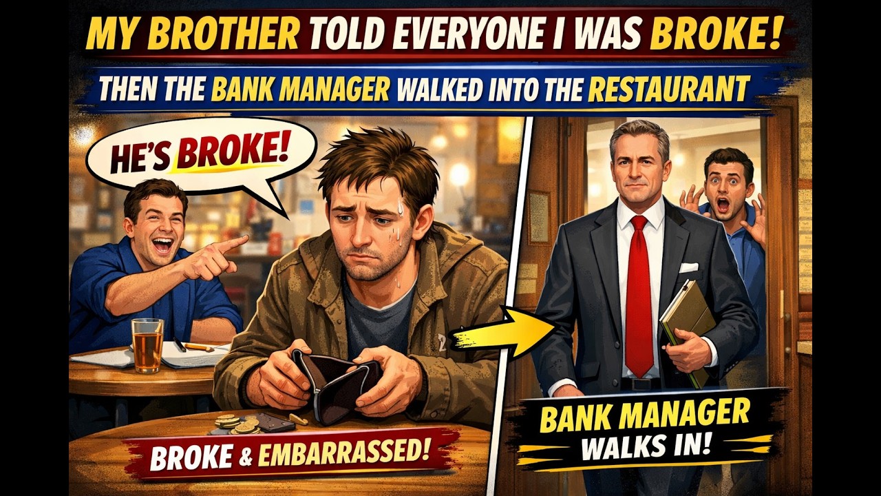 My Brother Told Everyone I Was Broke — Then The Bank Manager Walked Into The Restaurant