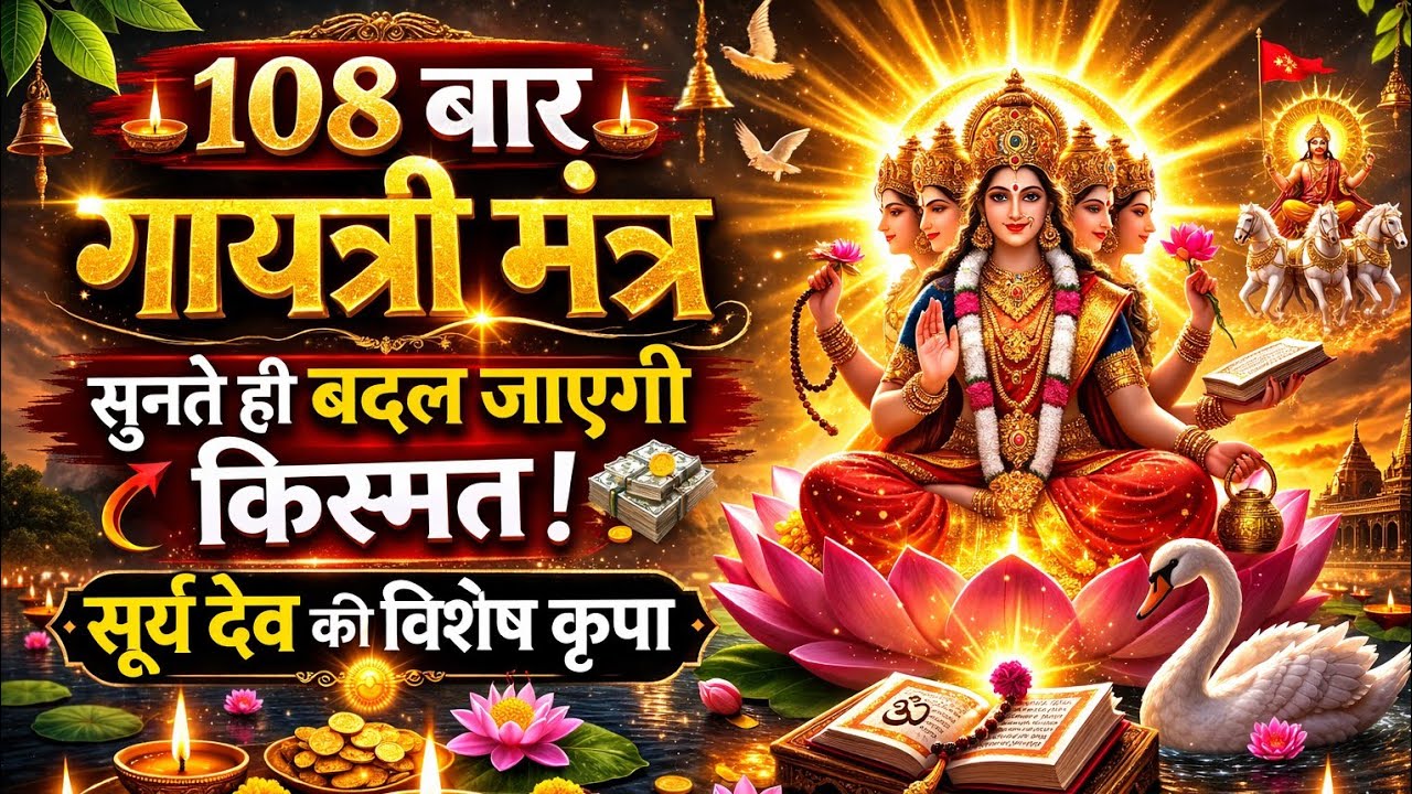 आज 108 बार गायत्री मंत्र सुन लें | सुनते ही बदल जाएगी किस्मत | Powerful Gayatri Mantra