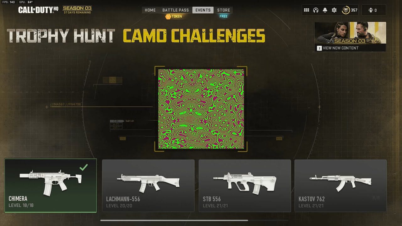 THE NEW Camo Challenges & REWARDS in Season 3 Reloaded! (MW2 Trophy Hunt Camo Event Rewards)