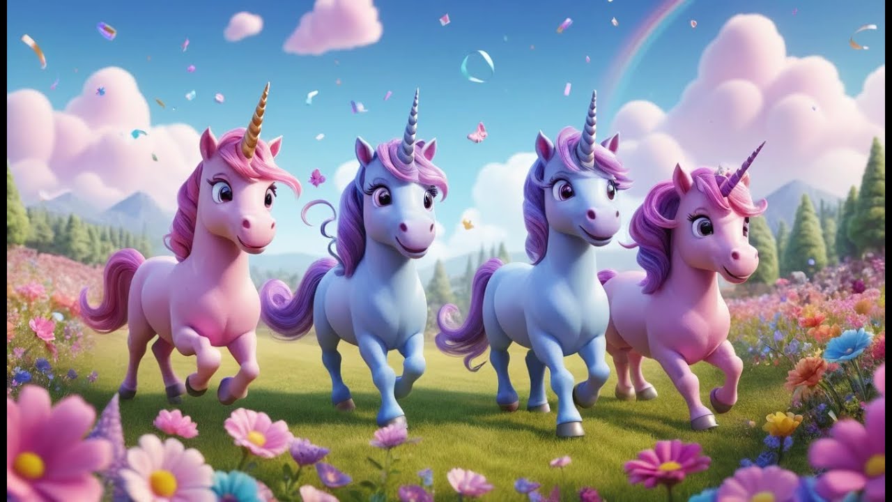 Three Little Toy Unicorns Gallop Gallop Gallop | Magical Counting & Fantasy Play Songs