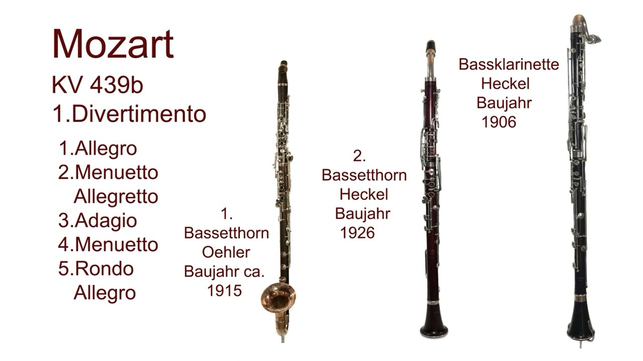 Bassethorns, Bassclarinet, Mozart, KV439b,1.Divertimento, Bassetth&ouml;rner, Bassklarinette