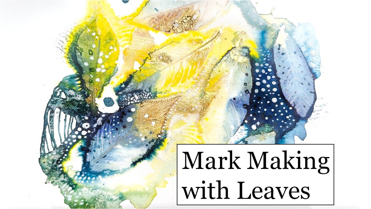 Mark Making with Leaves and Acrylic Ink