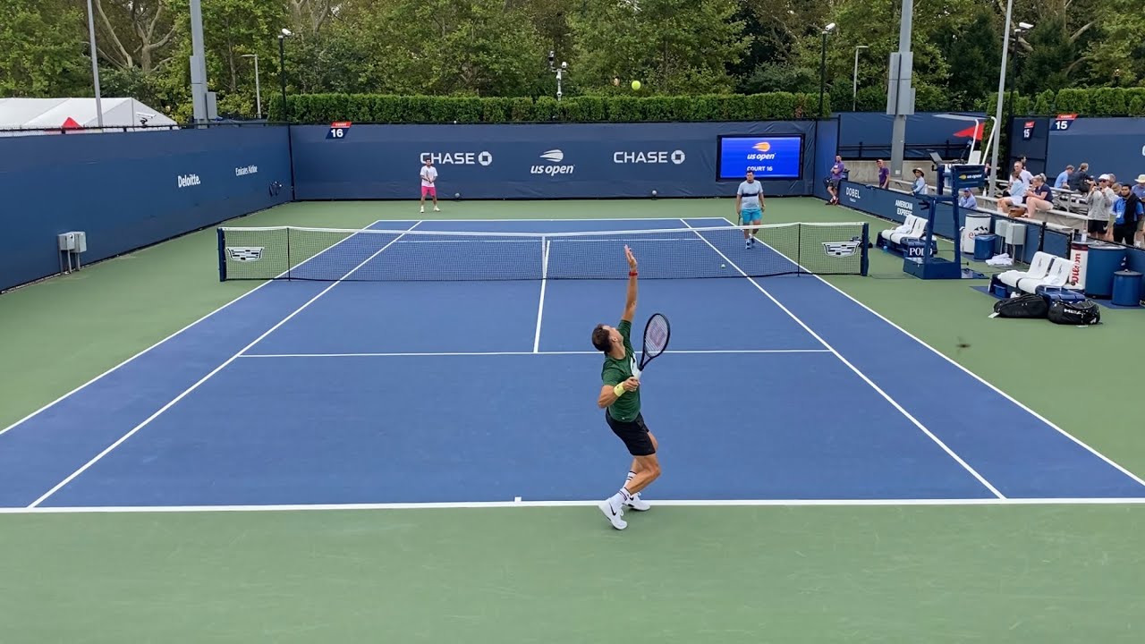Grigor Dimitrov serve practice Court Level