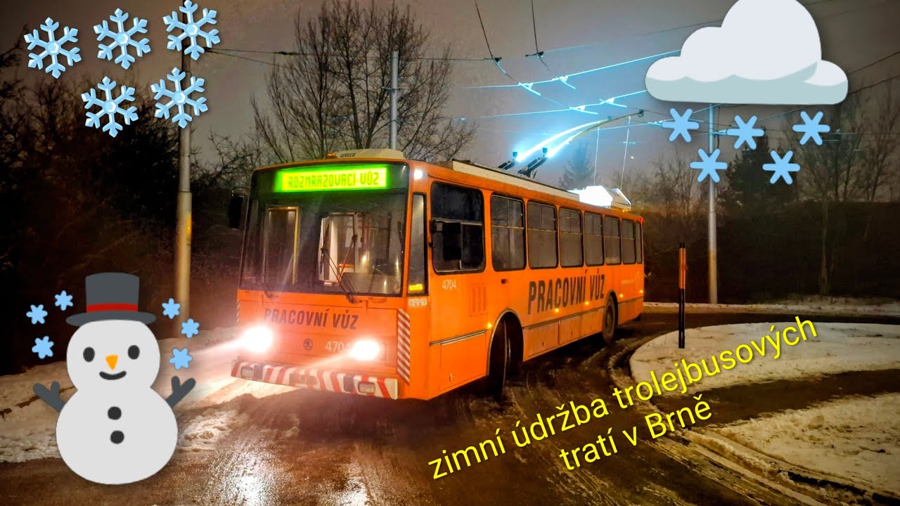 Letošní premiéra s Oranžovým expresem - zimní údržba trolejbusových tratí v Brně #1