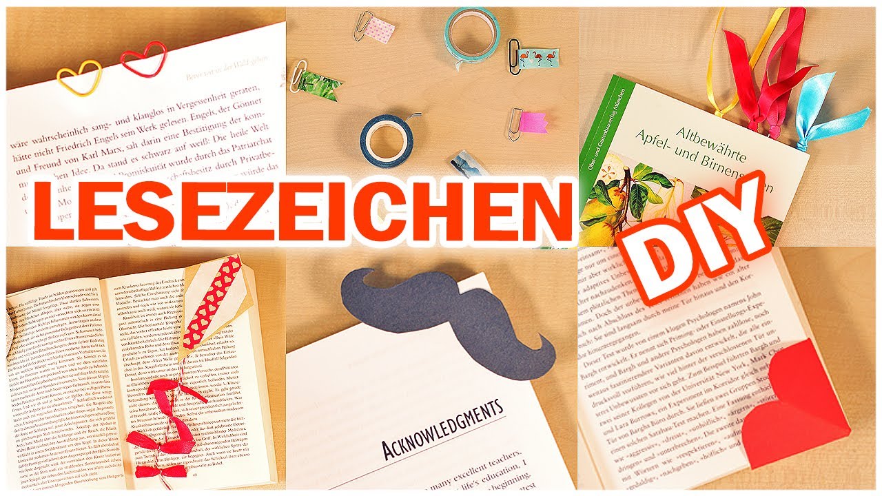 6 LESEZEICHEN selber machen 🔖 DIY schnell + einfach #1