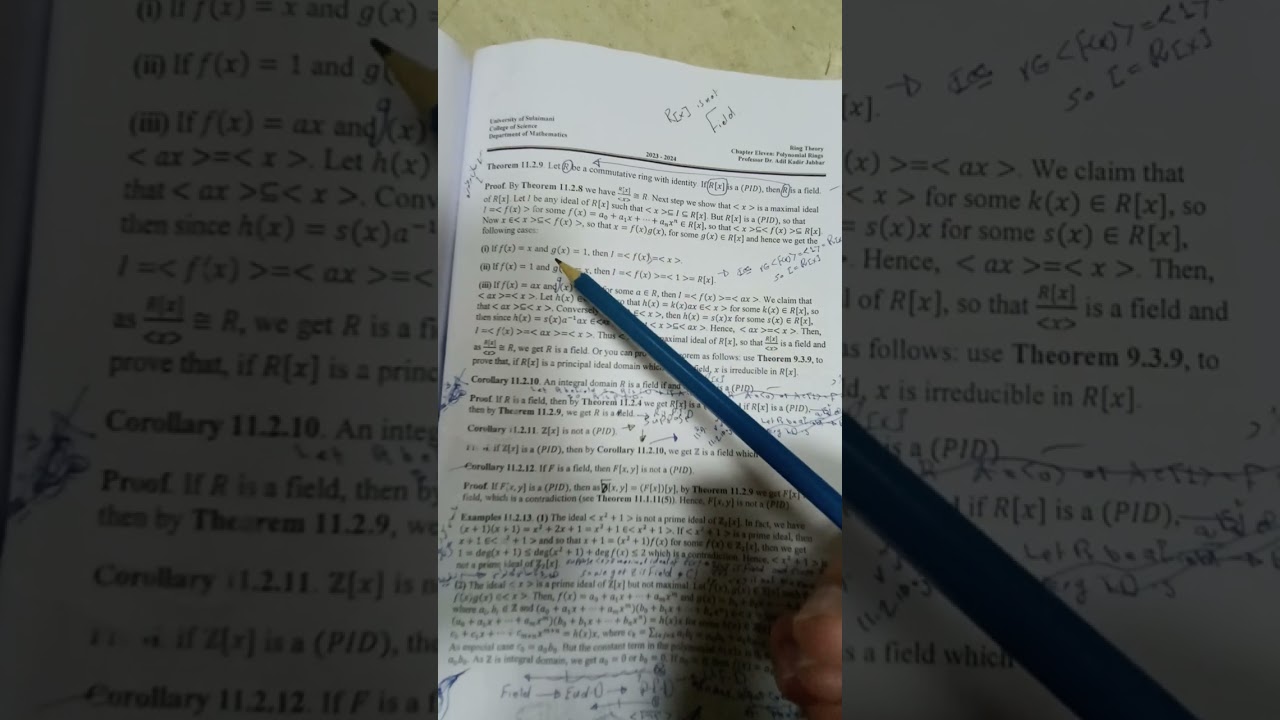 if F[x] is PID then F is field