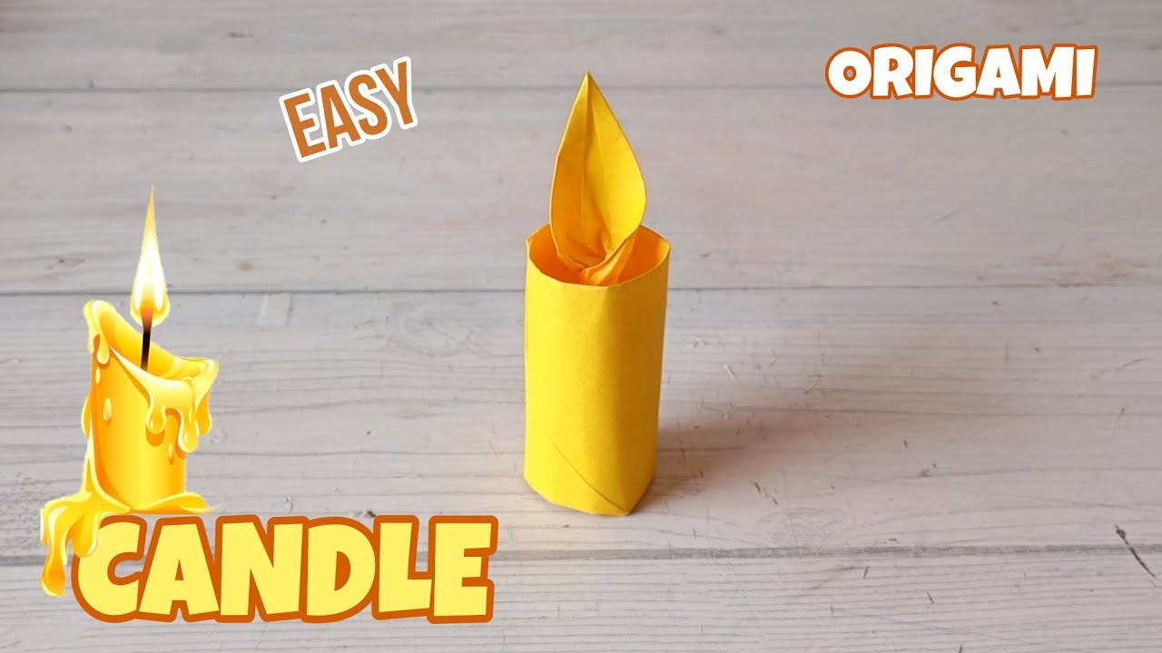 DIY CANDLE 🕯️ ORIGAMI TUTORIAL| HOW TO MAKE A PAPER CANDLE EASY WAY TO FOLDIND STEP BY STEP| ARTWORK