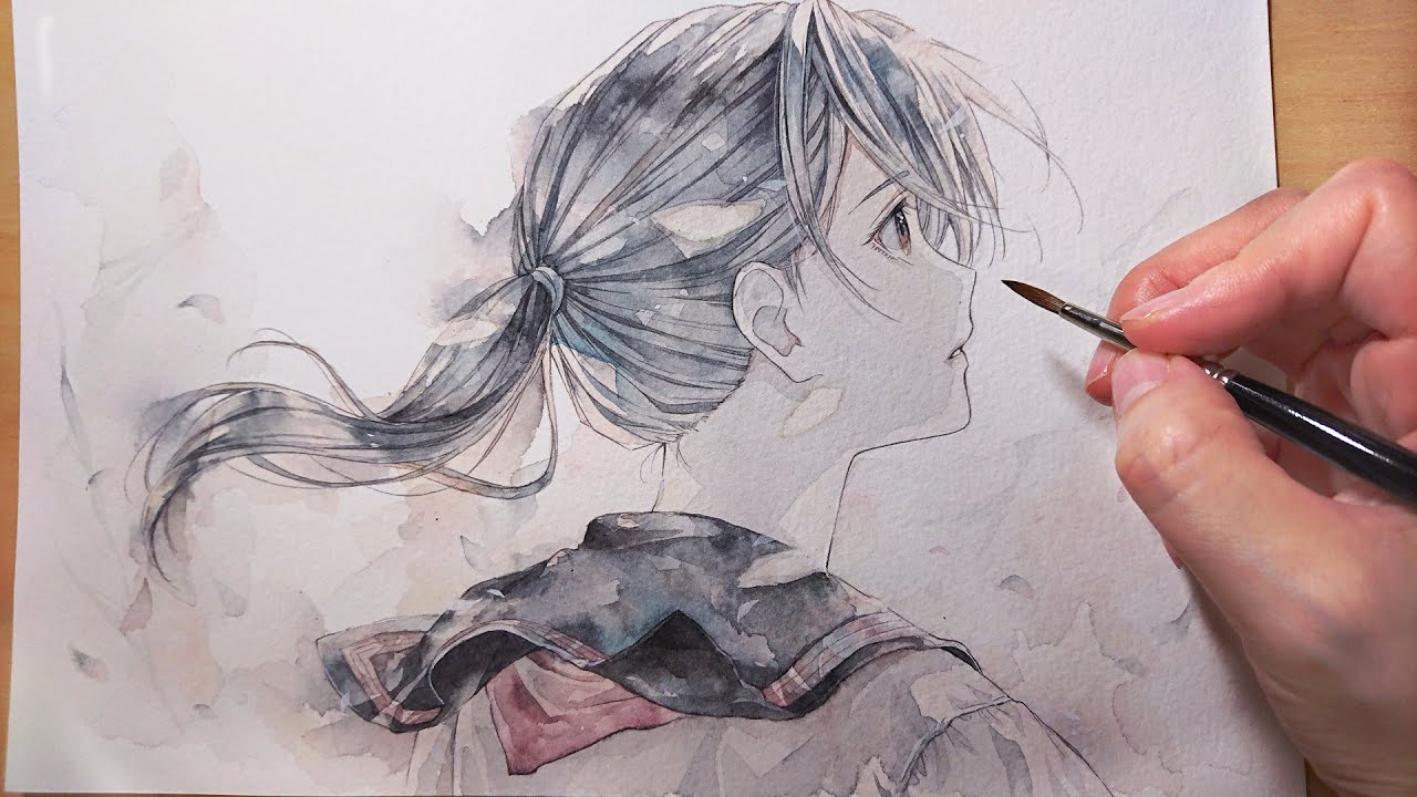 【透明水彩】イラストメイキング【Mother&Father】●Watercolor Painting