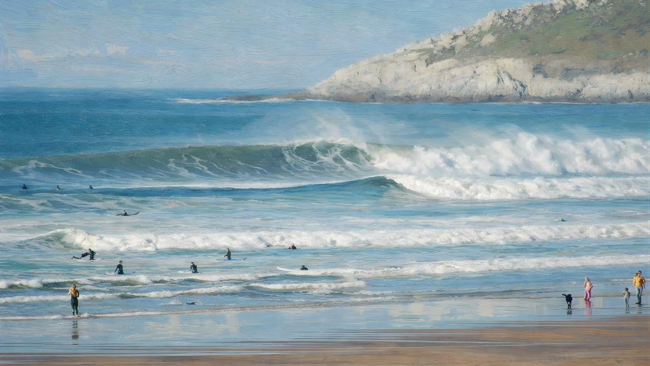 Coastal Waves | Luxury 4K Seascape Oil Painting for Frame TV (2 Hours)