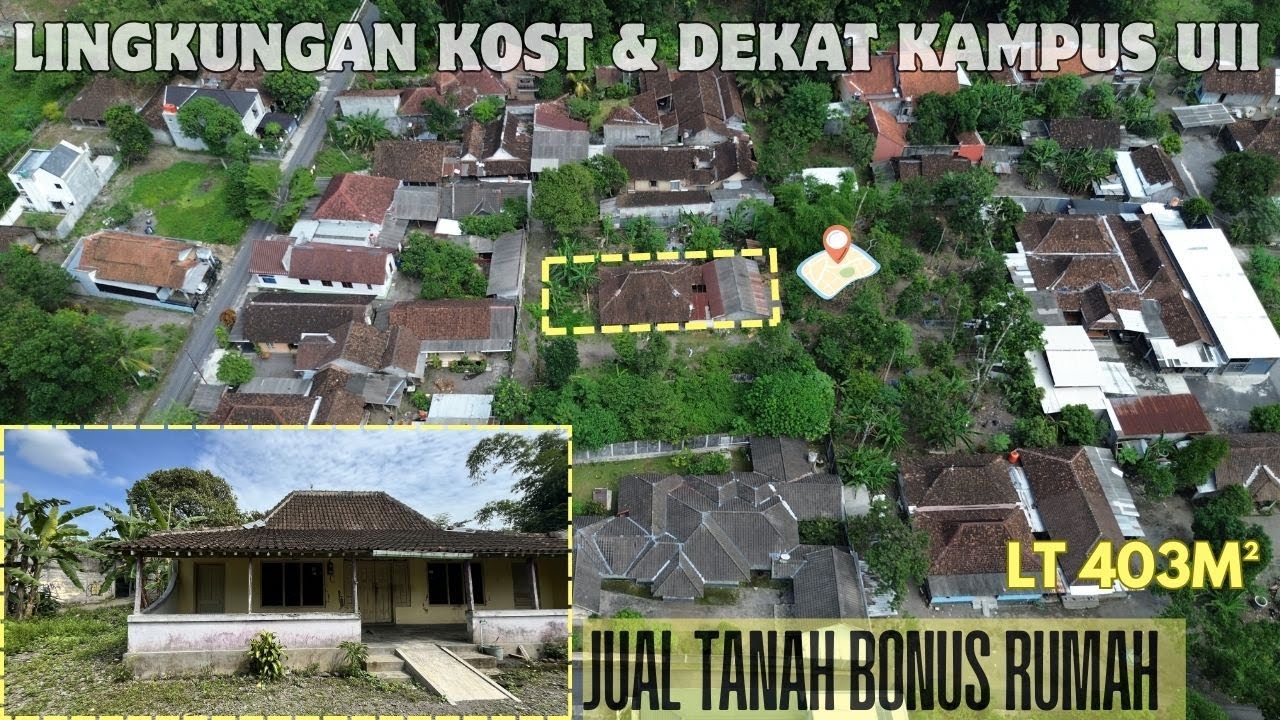 Jual Tanah SHM Pekarangan 403m² Bonus Bangunan Besar | Ngaglik Sleman Dekat UII & Jakal | SB EPS552