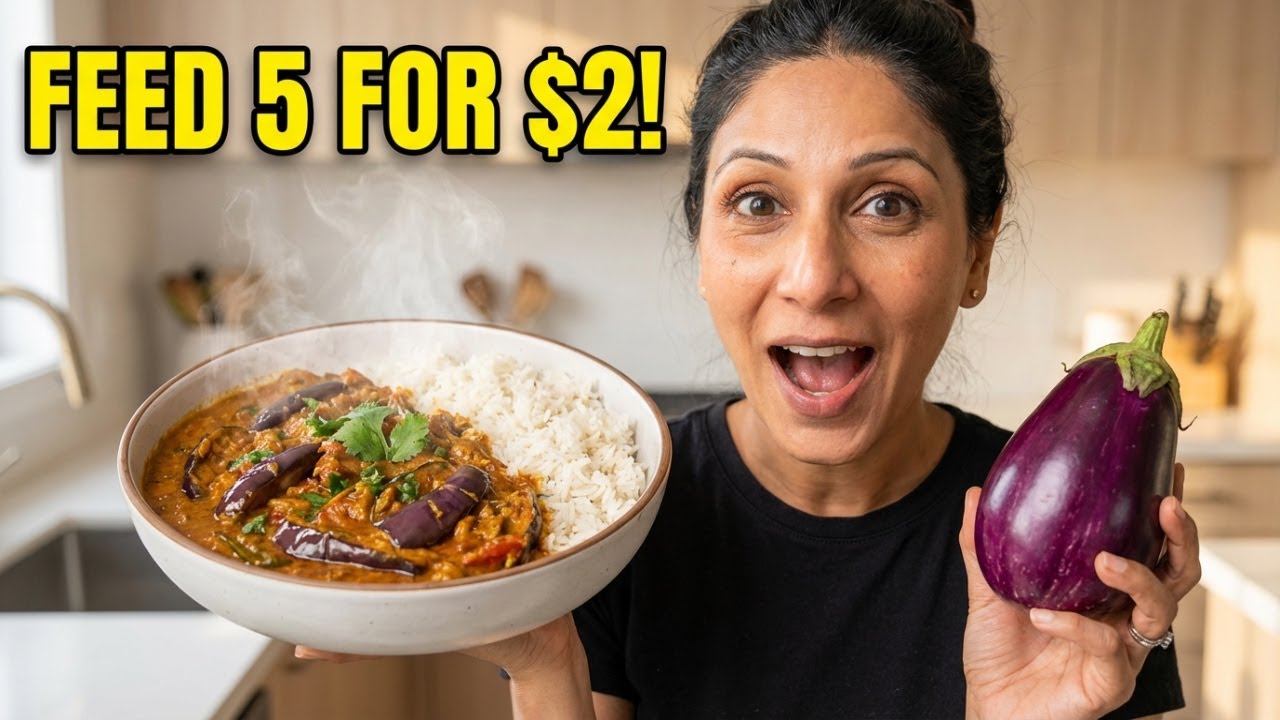 🍆 $2 Brinjal Feast: Feeding 5 People on a Budget! | Family Vlog