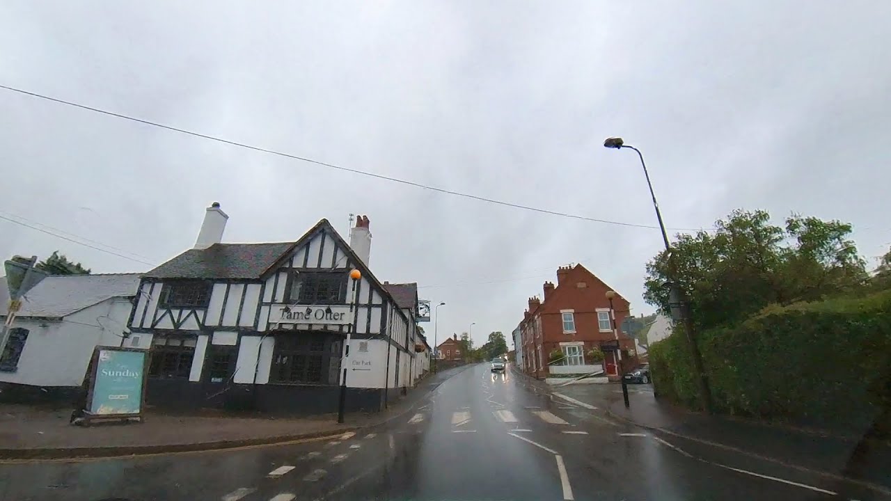 A Rainy Day Drive in Staffordshire, England. English countryside in 4K, Driving Tour