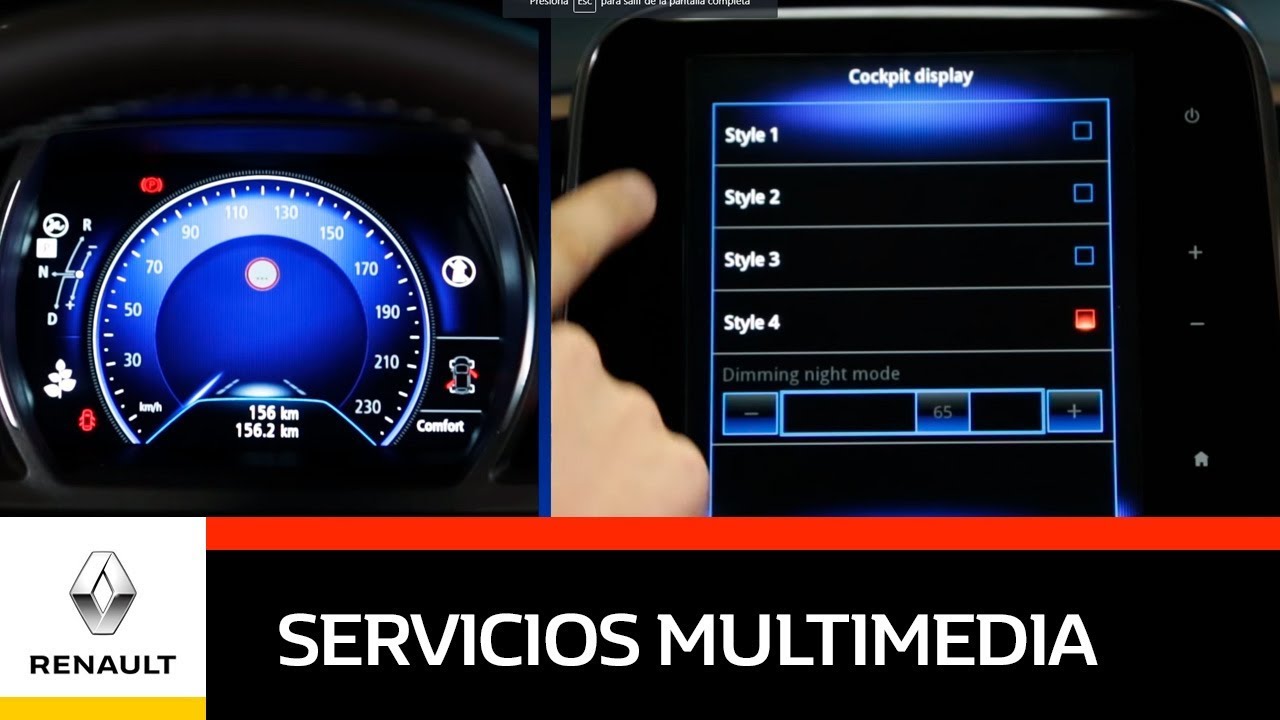 Cómo cambiar estilo del cuadro de instrumentos de un Renault mediante el sistema multimedia R-LINK 2