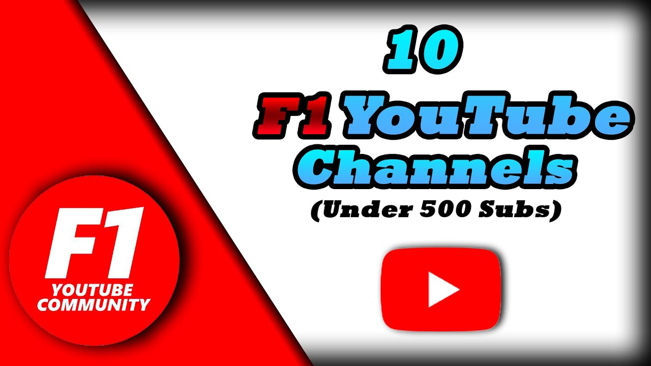 10 F1 YouTube Channels (Under 500 Subscribers)